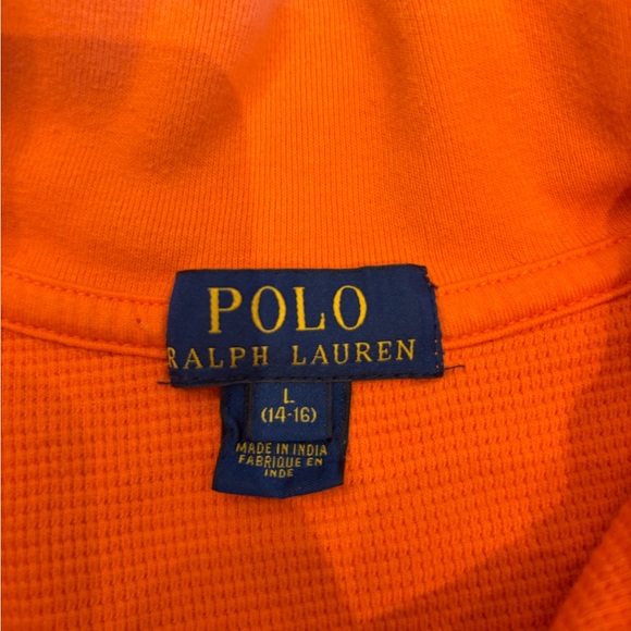 Polo Ralph Lauren Orange Waffle Knit Quarter Zip | Women’s - Picture 3 of 3